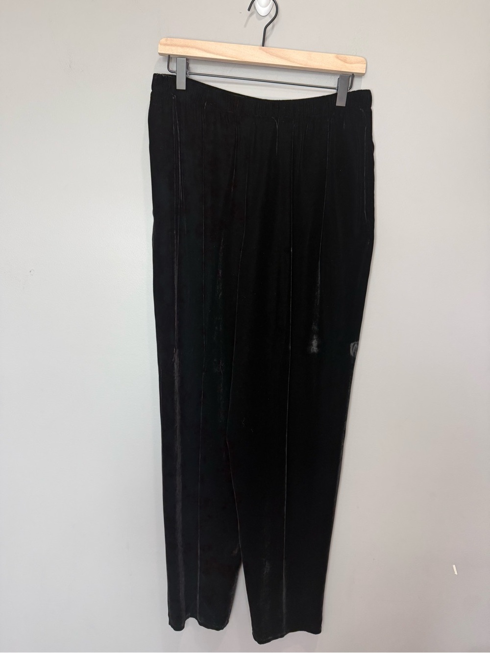 Eileen Fisher Black Silk Blend Velvet Pull On Pants Size Small